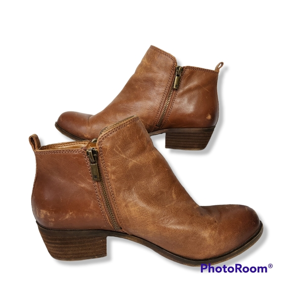 Lucky Brand Shoes - Lucky Brand Distressed Ankle Boot Womens Leather Brown Shoe Size 8.5W